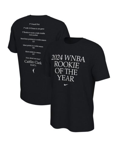 Nike Men's and Women's Caitlin Clark Black Indiana Fever 2024 WNBA Rookie of the Year T-Shirt