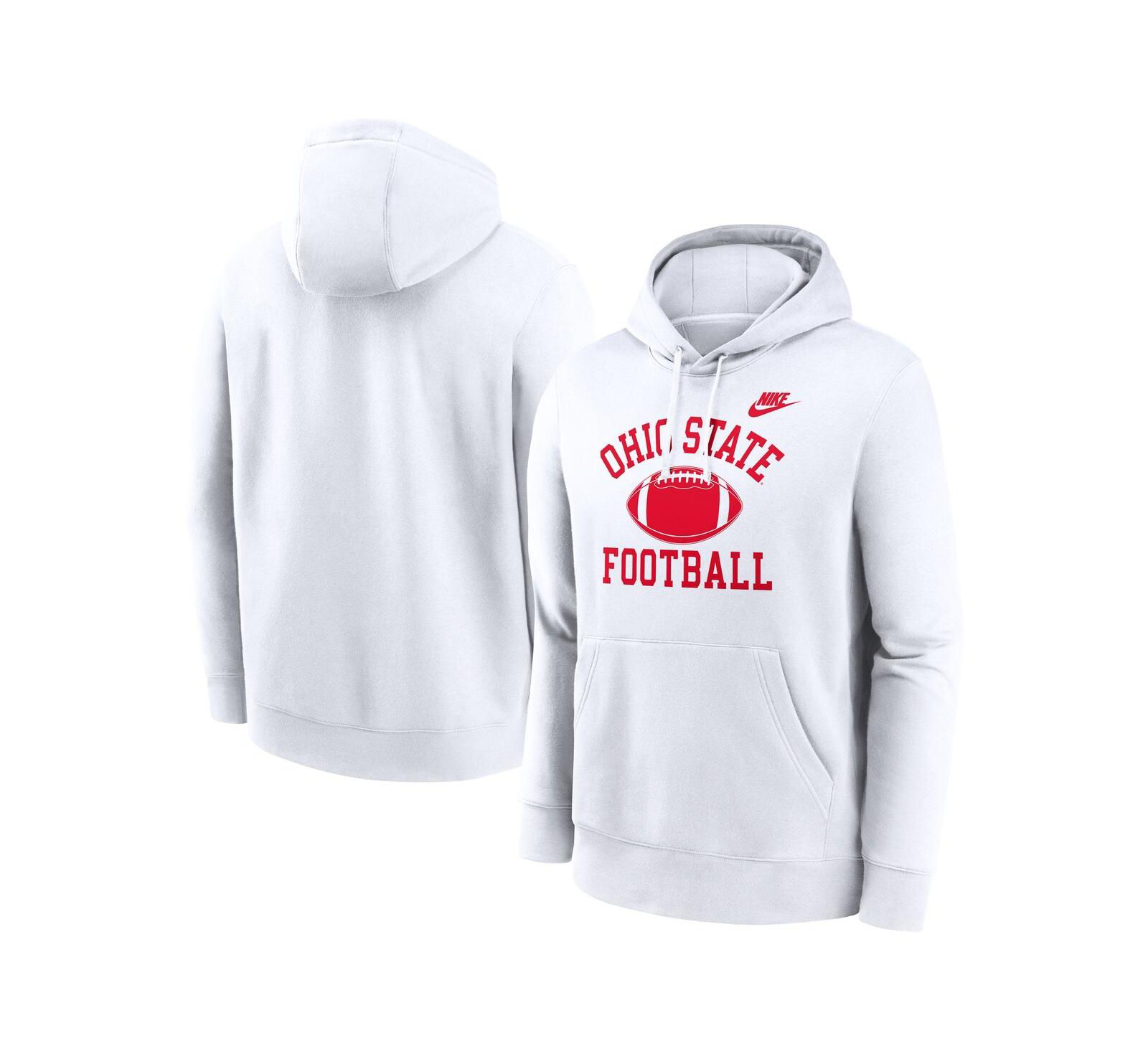 Nike Men's White Ohio State Buckeyes Legacy Football Icon Club Fleece Pullover Hoodie