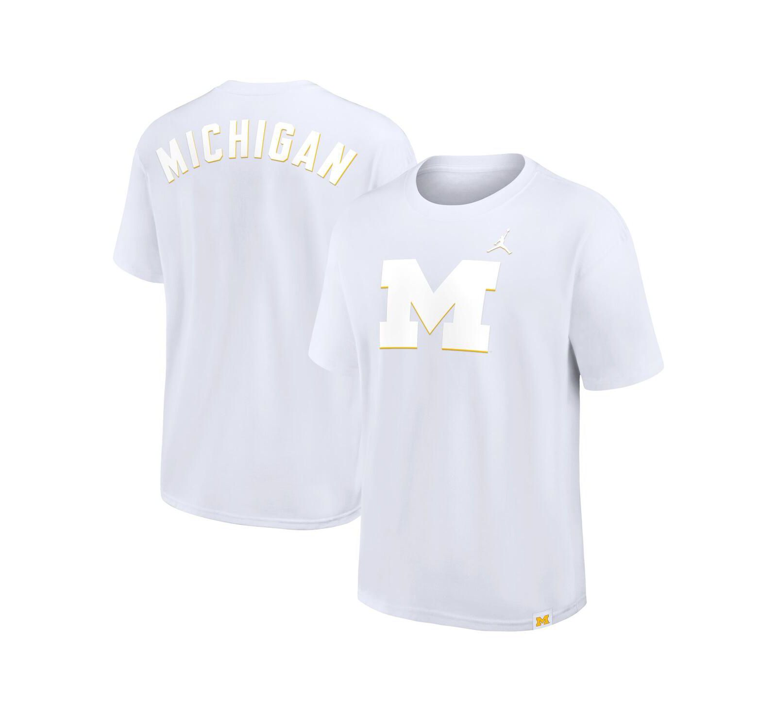 Мужская футболка Jordan White Michigan Wolverines 2-Hit Statement Max90