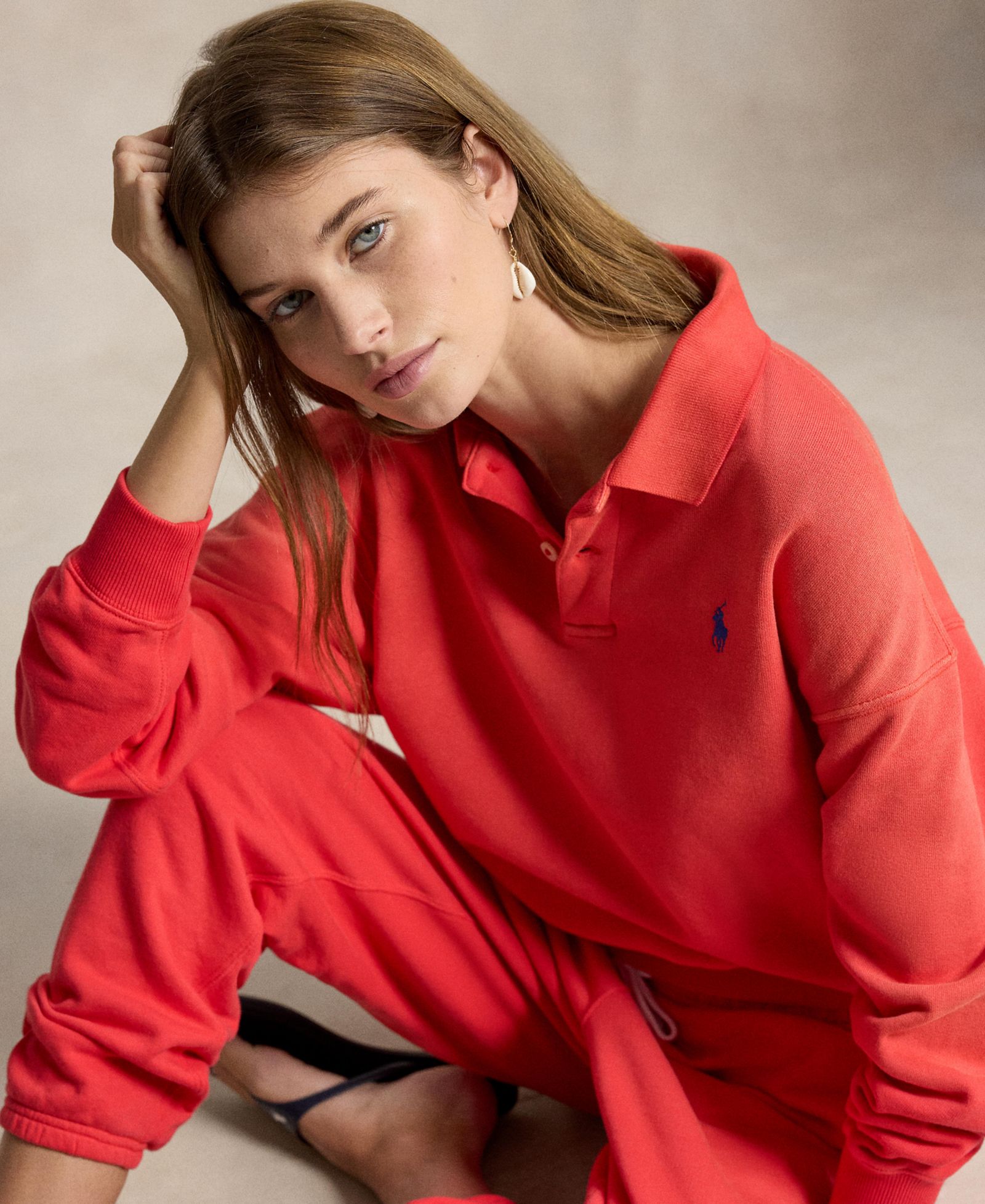 Polo Ralph Lauren Женский легкий флисовый свитшот с длинным рукавом