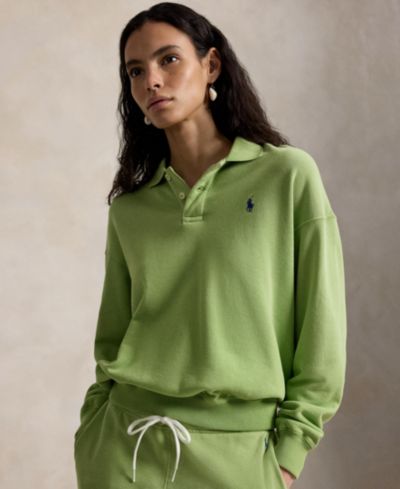 Polo Ralph Lauren Women's Lightweight Fleece Long-Sleeve Polo Sweatshirt