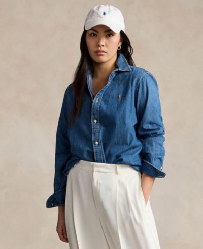 Женская джинсовая рубашка Polo Ralph Lauren приталенного кроя