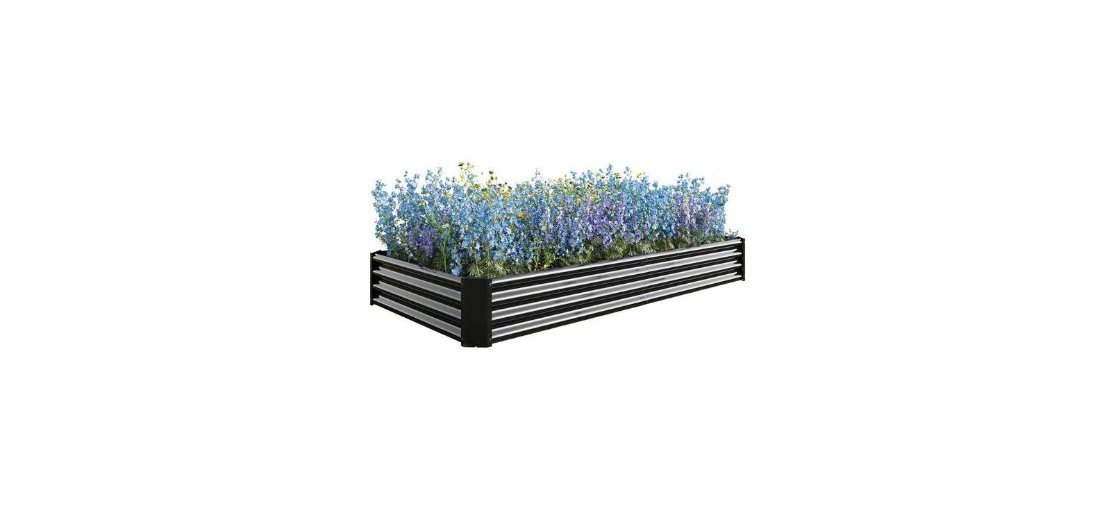 Outdoor Metal Planter Box Raised Garden Bed Kit for Vegetables and Herbs