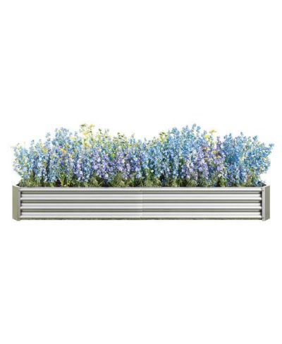 Outdoor Metal Planter Box Raised Garden Bed Kit for Vegetables and Herbs