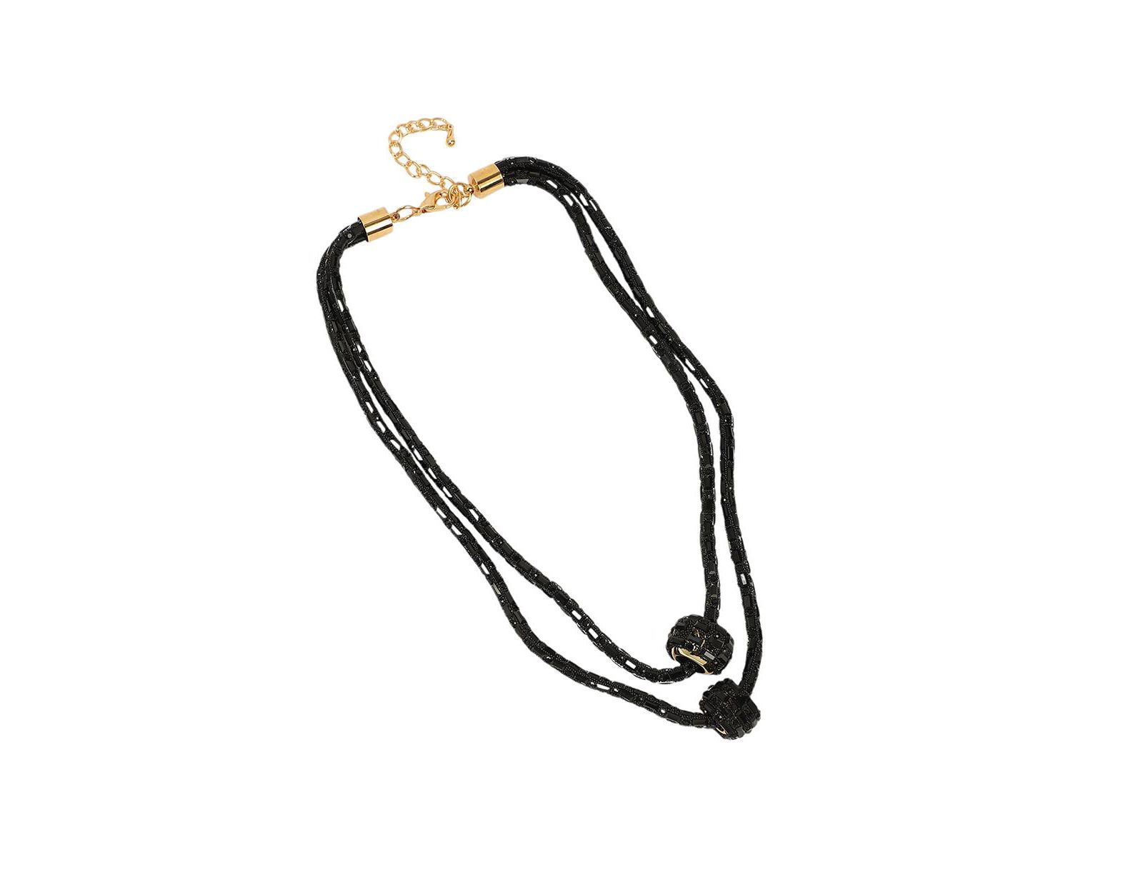 SOHI Black Mirror Multi-Layer Necklace