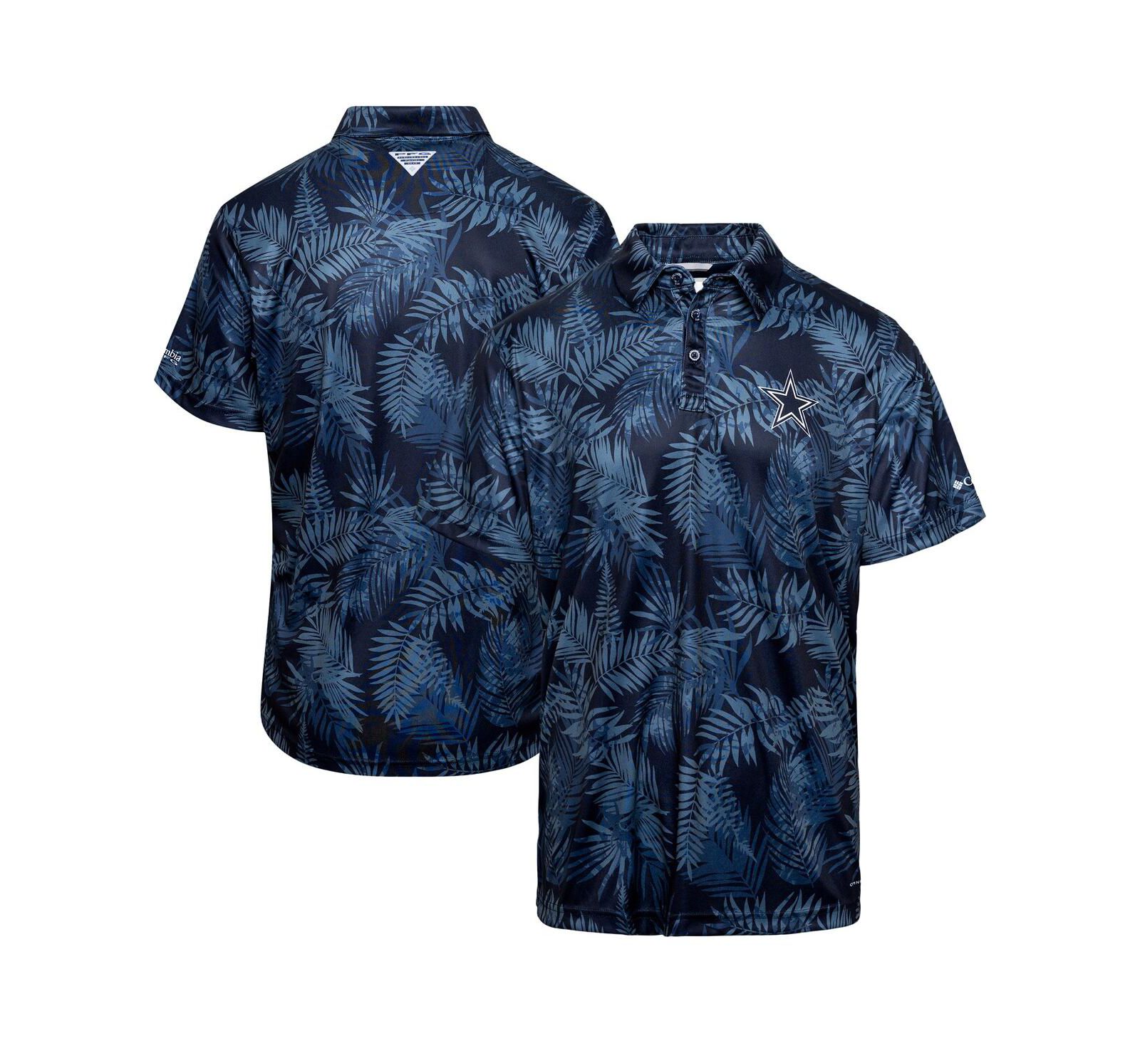 Columbia Мужское поло Omni-Shade PFG Super Terminal Tackle Navy Dallas Cowboys