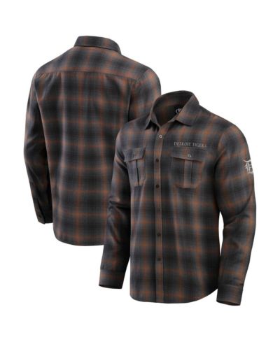 Fanatics рубашка Men's Tan/Charcoal Detroit Tigers Classic Flannel с длинным рукавом