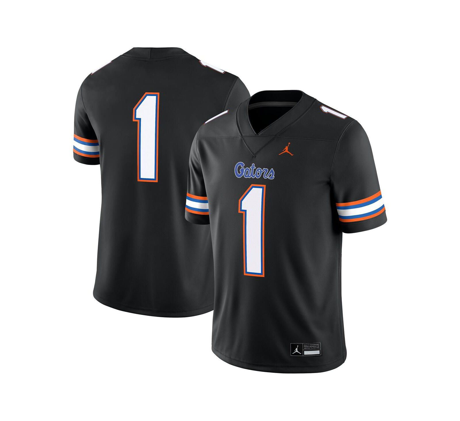 Jordan Мужской 1 Black Florida Gators Alternate Game Jersey