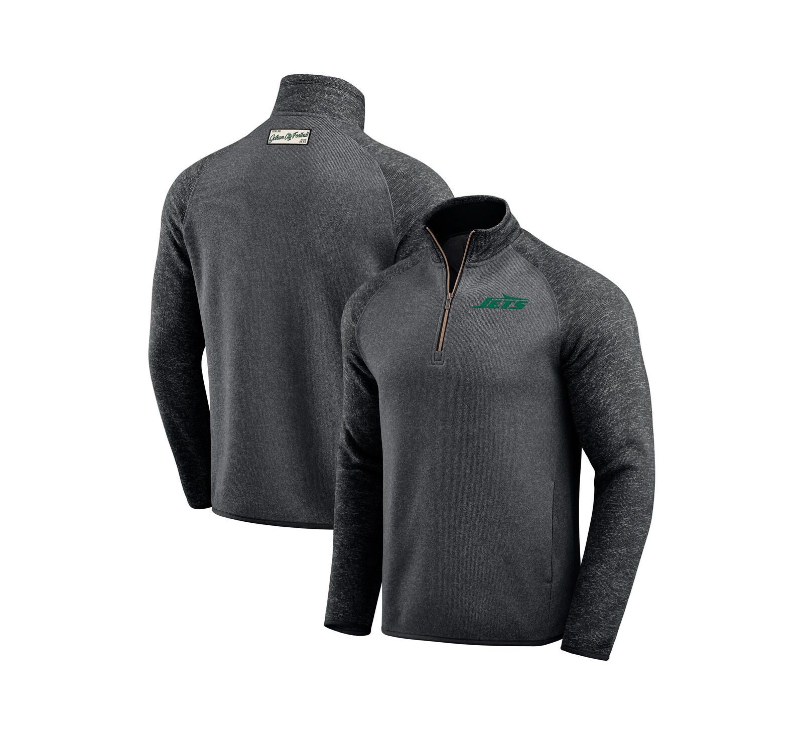 Fanatics Мужской топ Raglan Quarter-Zip в цвете Black New York Jets