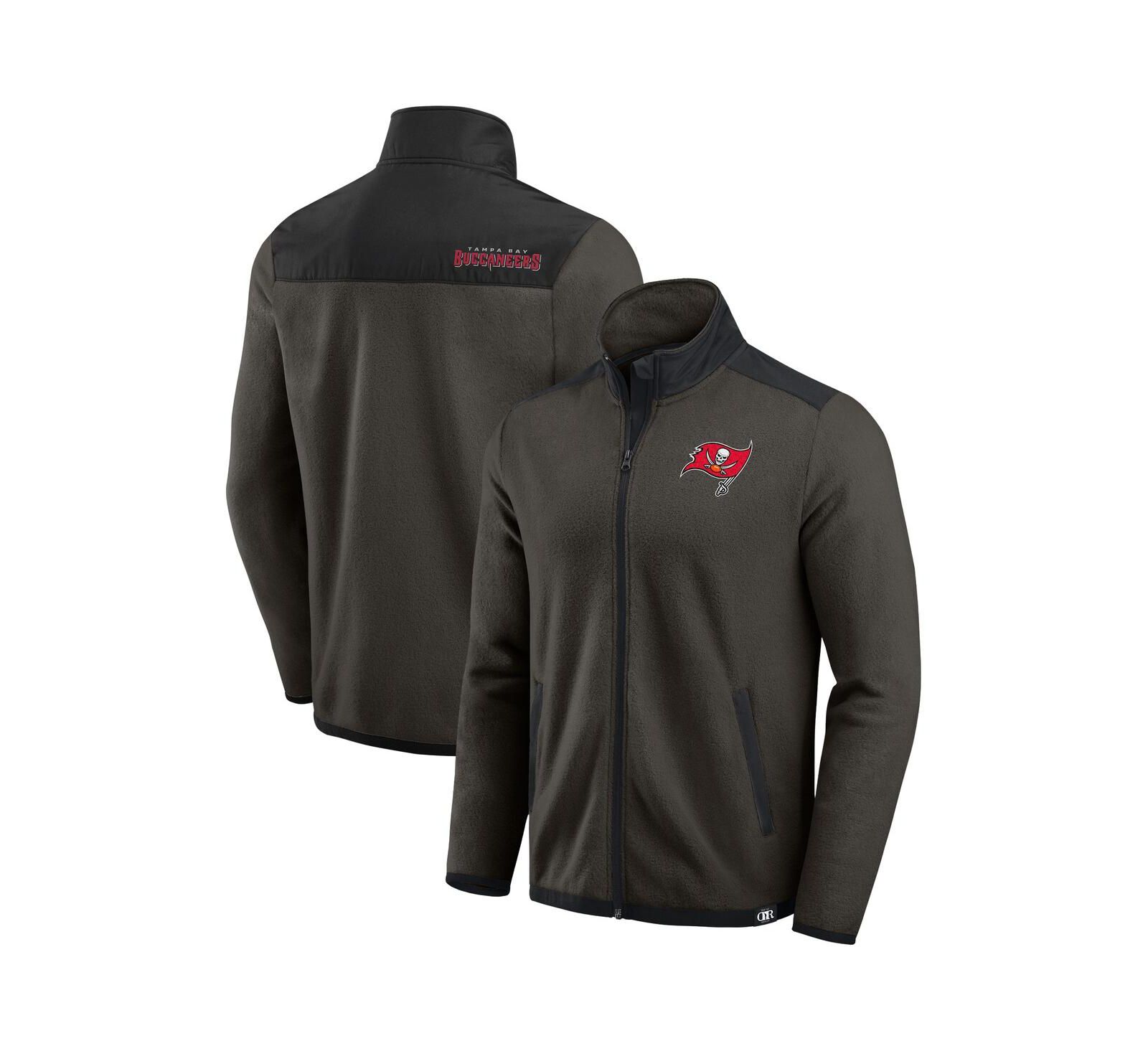 Мужская куртка Fanatics Pewter Tampa Bay Buccaneers Color Block из полярного флиса на молнии