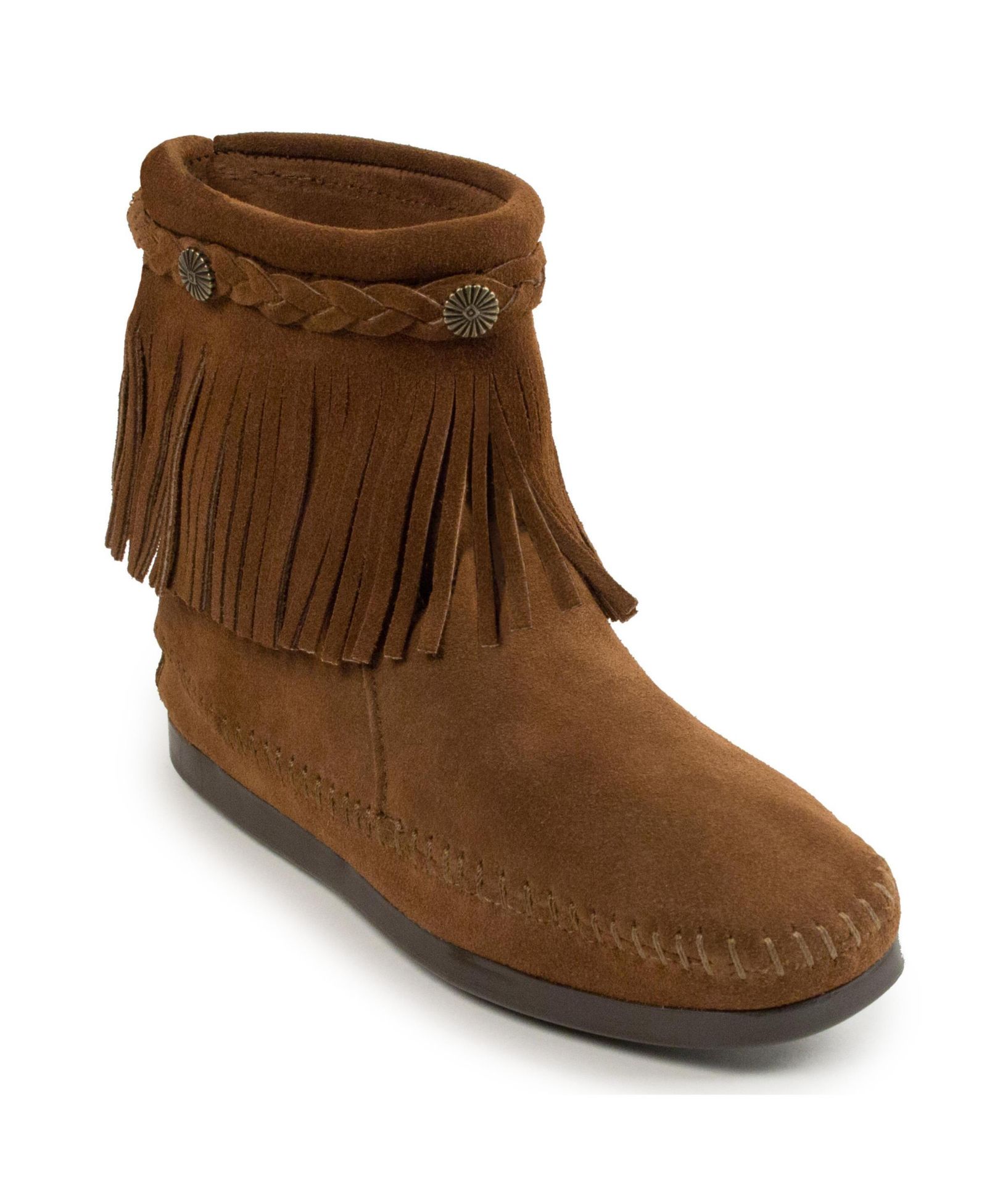 Minnetonka Женские ботинки Suede High Top Back Zip