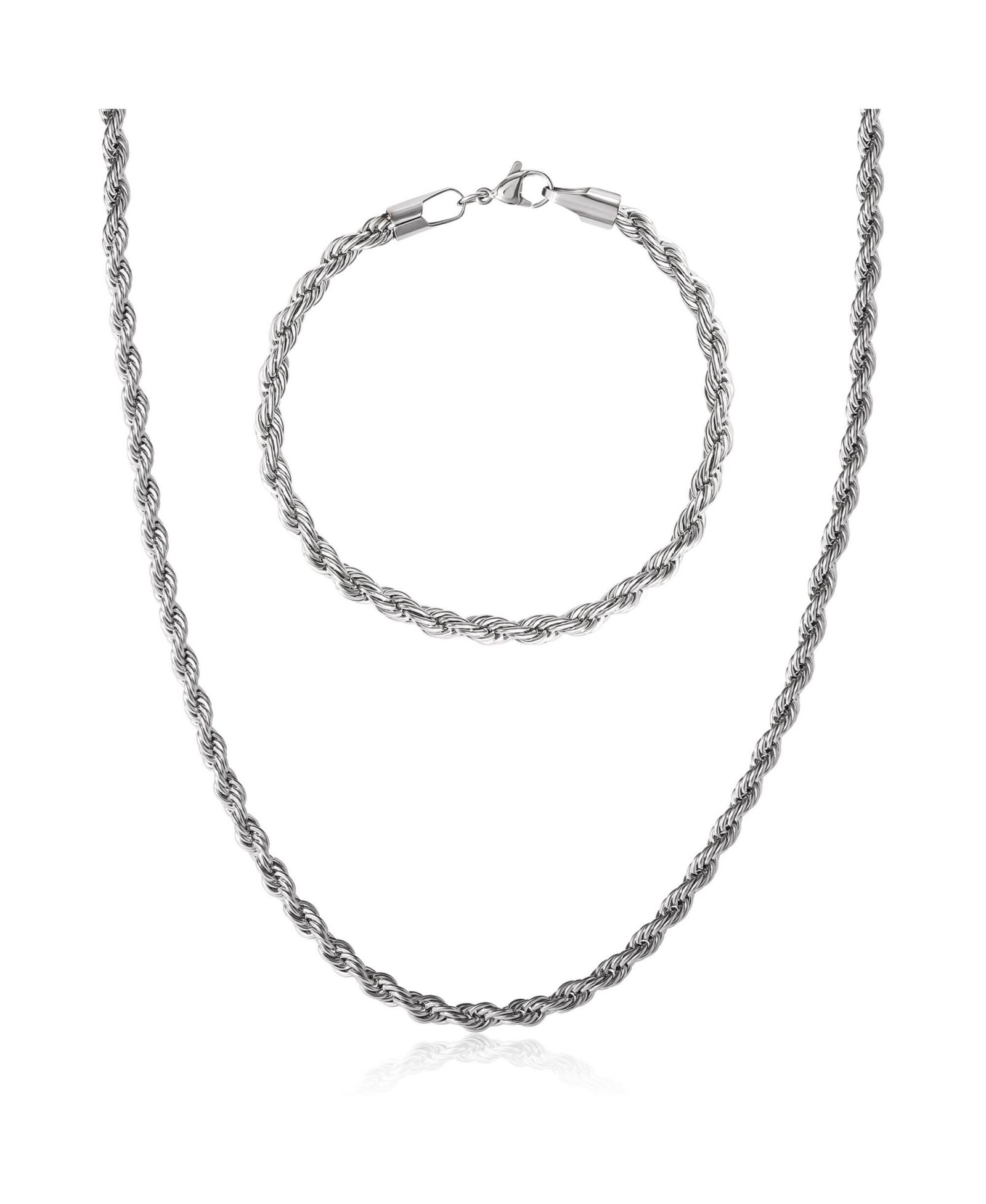 Lucky Brand набор ожерелье-цепочка 5MM Rope 22'' и браслет 8.5'' из нержавеющей стали (304L)