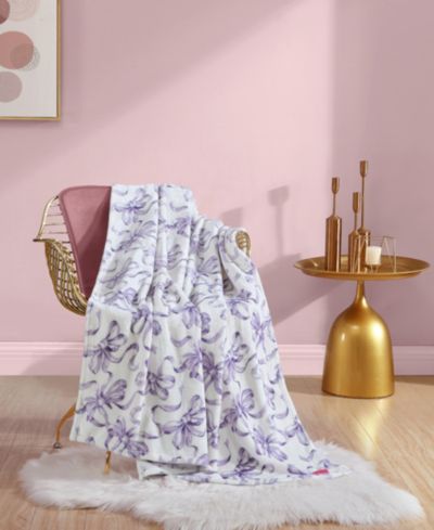 Betsey Johnson Мягкий флисовый плед с бантами Ballet Bows, 70" X 50"