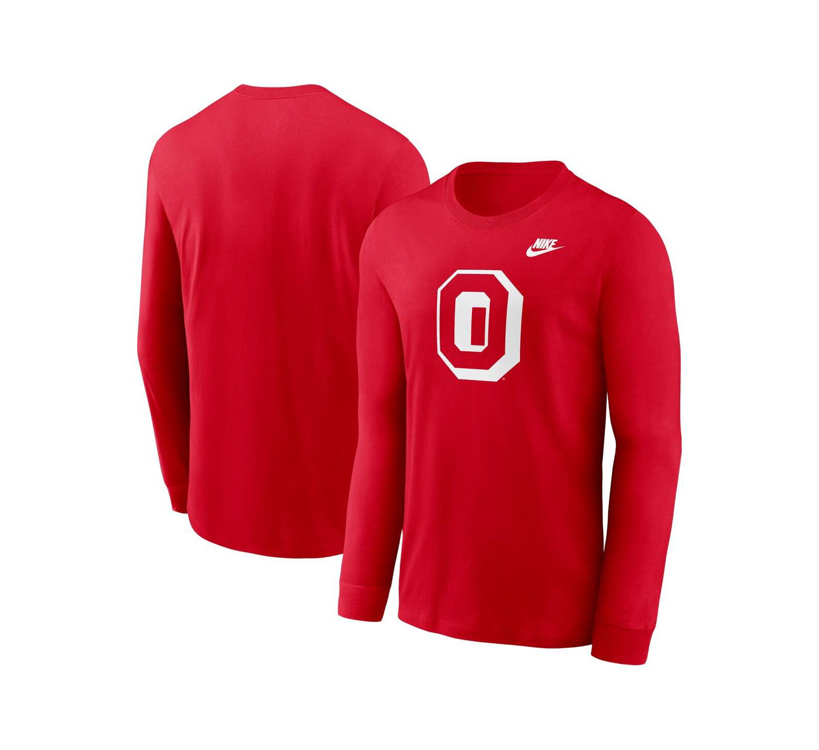 Nike Men's Scarlet Ohio State Buckeyes Legacy Primary Logo Long Sleeve T-Shirt