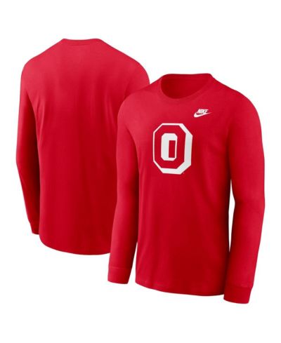 Nike Men's Scarlet Ohio State Buckeyes Legacy Primary Logo Long Sleeve T-Shirt