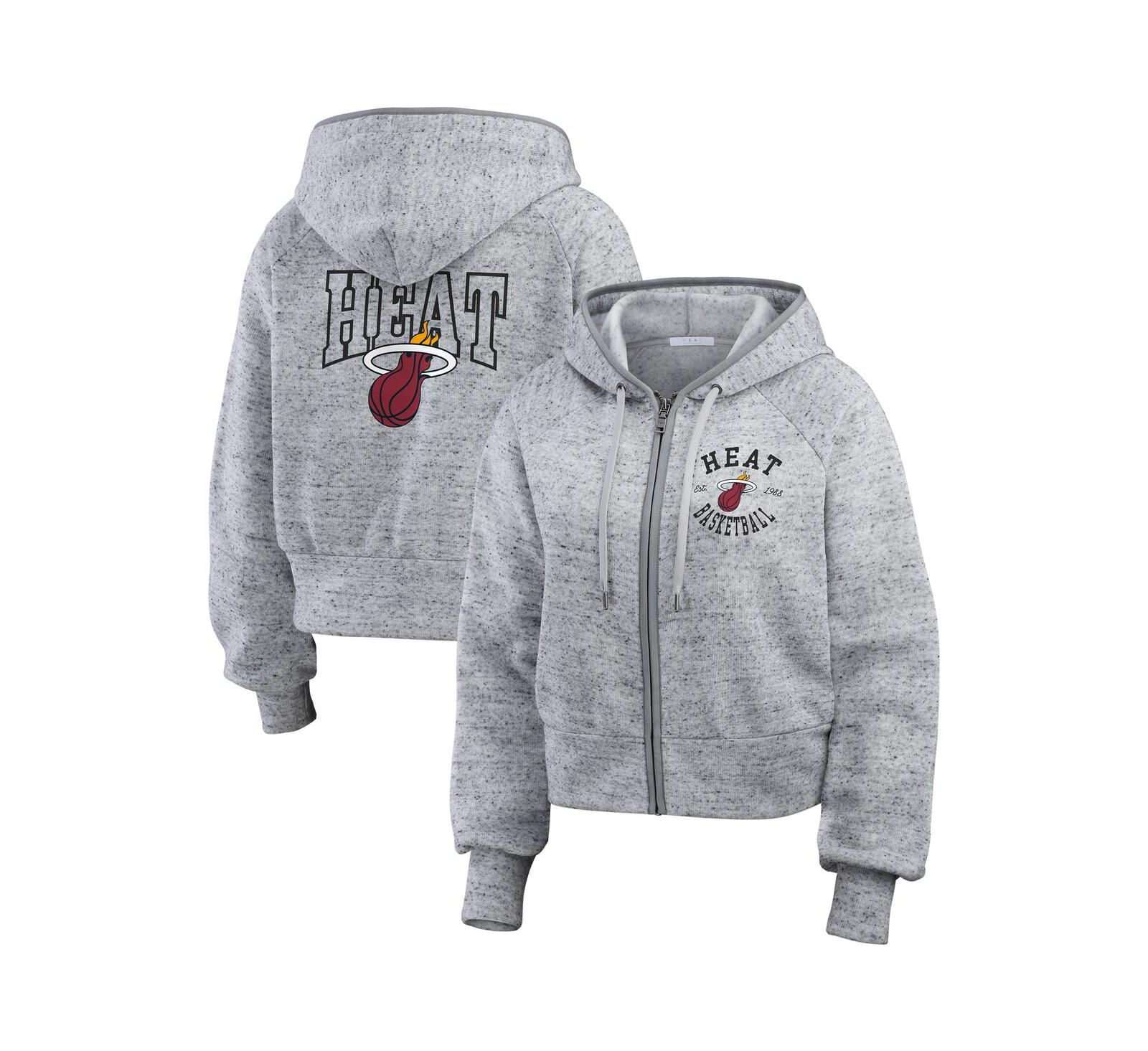 Женское худи WEAR by Erin Andrews Miami Heat, серое меланж