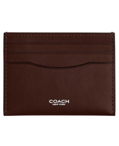 COACH Men's Leather Flat Card Case Wallet