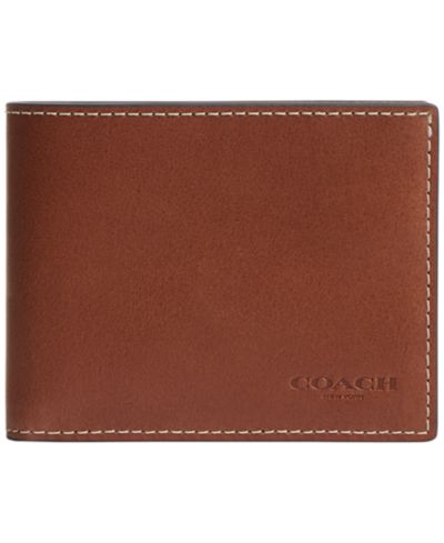 COACH Men's Slim Bifold Natural Full-Grain Leather Wallet