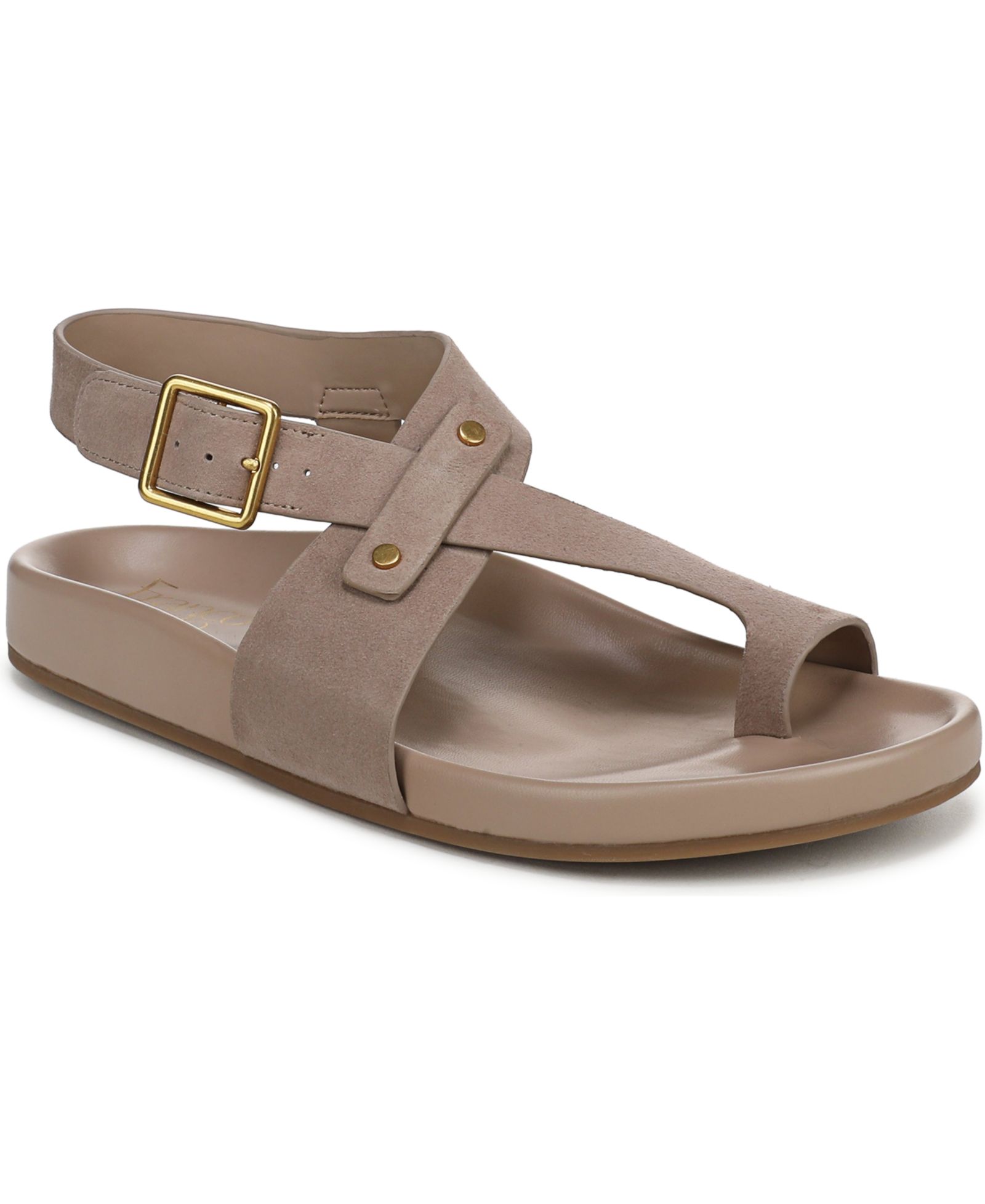Franco Sarto Blair Toe Loop Round Toe Buckle Flat Sandals