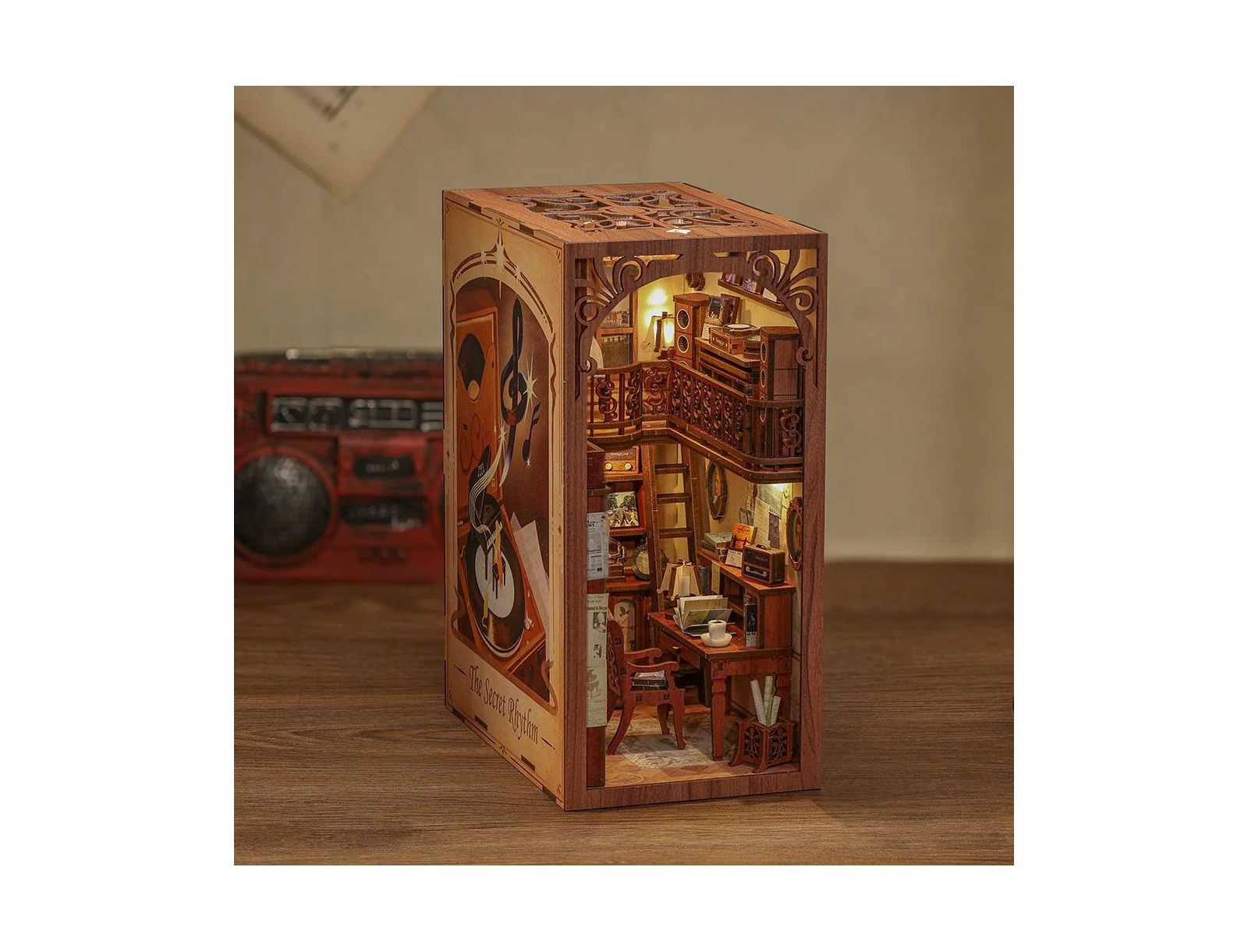 Набор Cutebee DIY Book Nook, миниатюрный деревянный музыкальный домик с LED светом