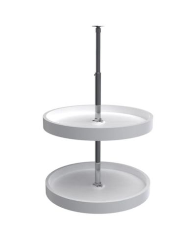 Rev-A-Shelf 20'' Lazy Susan Full-Circle Polymer 2-Shelf, White, 6012-20-11-52