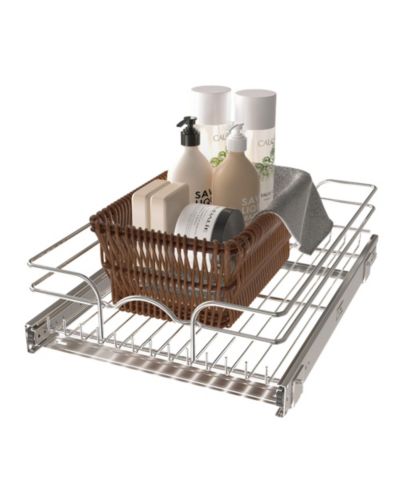 Rev-A-Shelf Pullout Basket Organizer for Kitchen or Vanity Cabinets, 15 x 20 In, 5WB1-1520CR-1