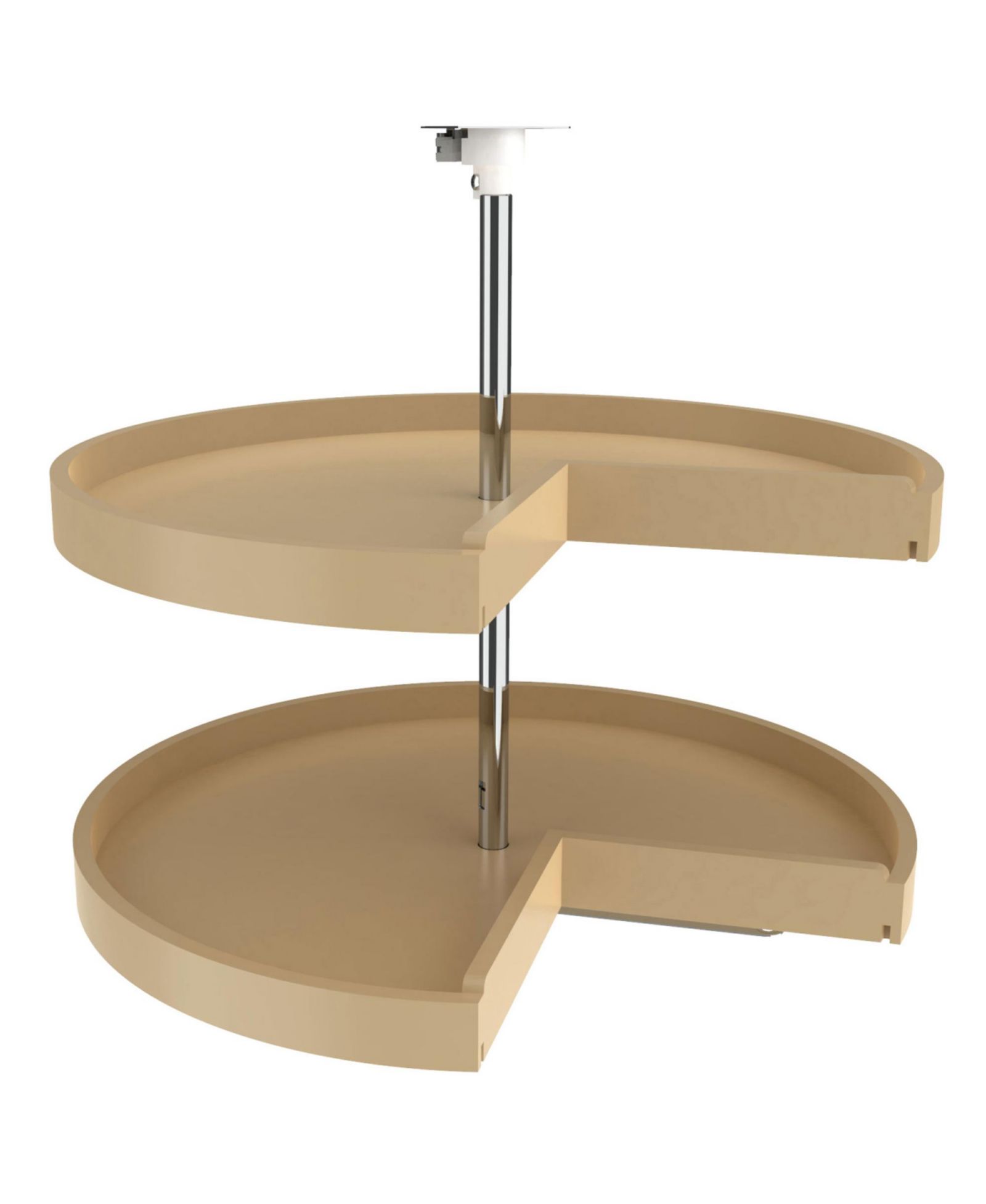 Rev-A-Shelf 28'' Lazy Susan Pie-Cut Polymer 2-Shelf, Almond, 6942-28-15-52