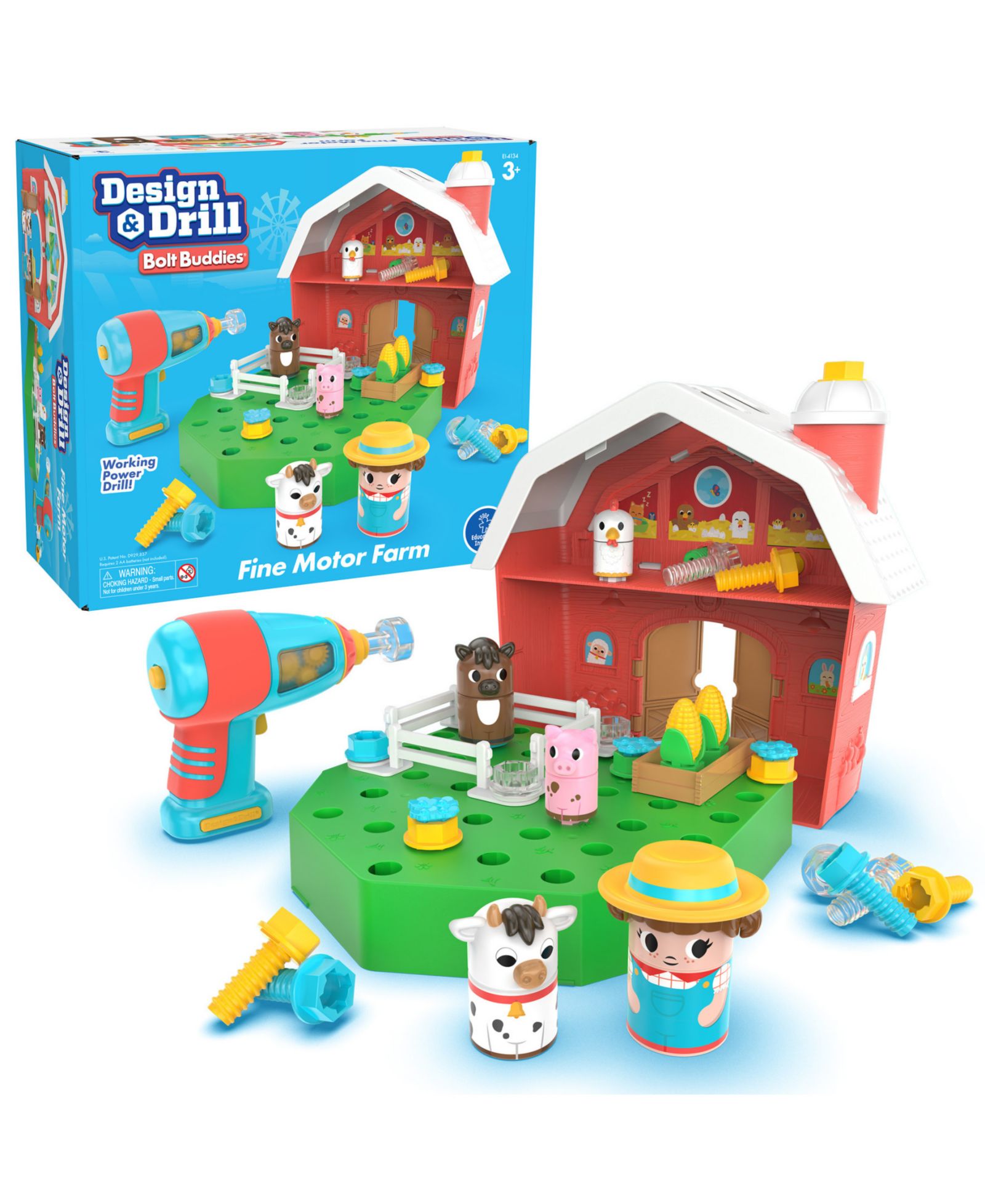 Развивающий набор Educational Insights Design Drill Bolt Buddies Barn