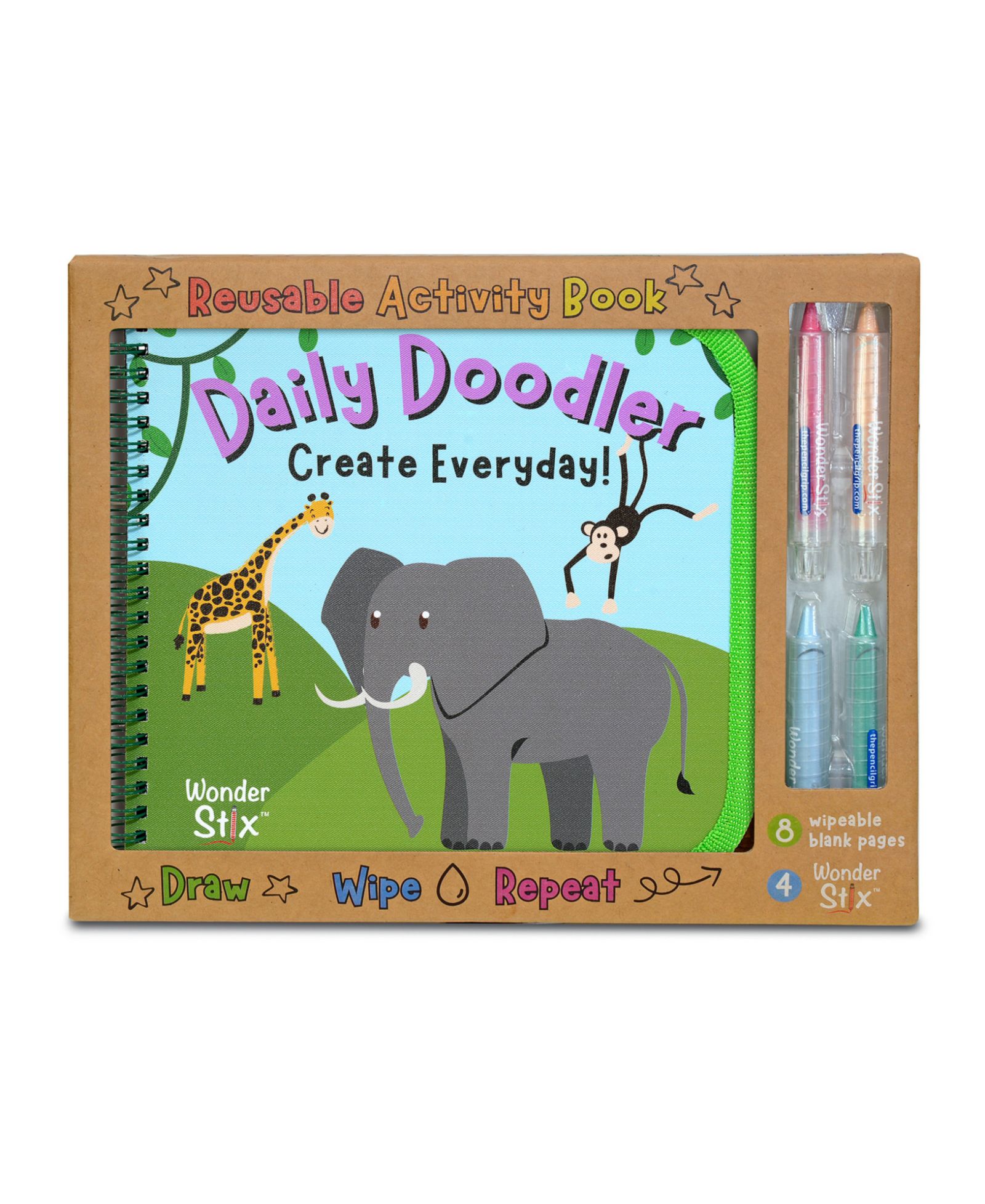 Книга для творчества The Pencil Grip Daily Doodler Wild Animals