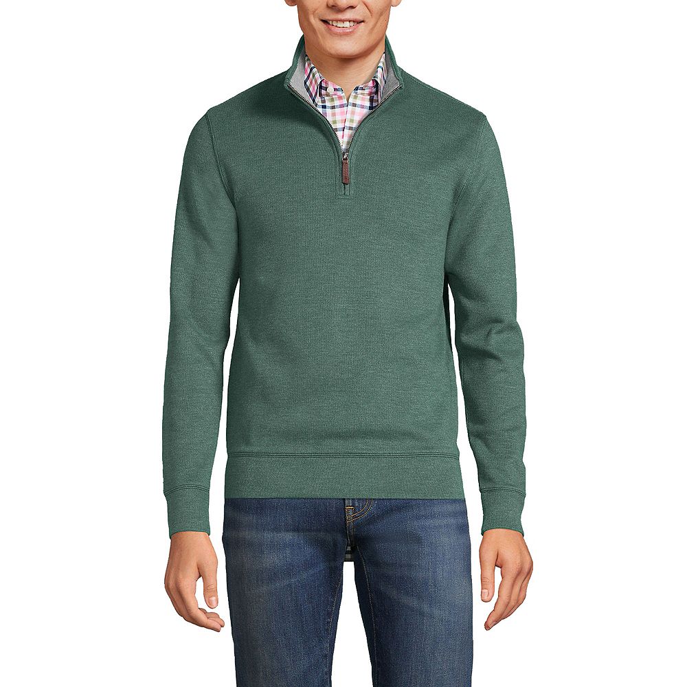 Lands' End Men's Bedford Rib Quarter Zip Pullover Sweater