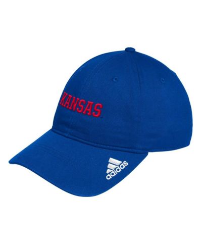 Adidas Men's Royal Kansas Jayhawks Locker Room Wordmark Slouch Adjustable Hat