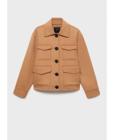 Женский жакет Mango Wool-Blend с деталями в виде карманов