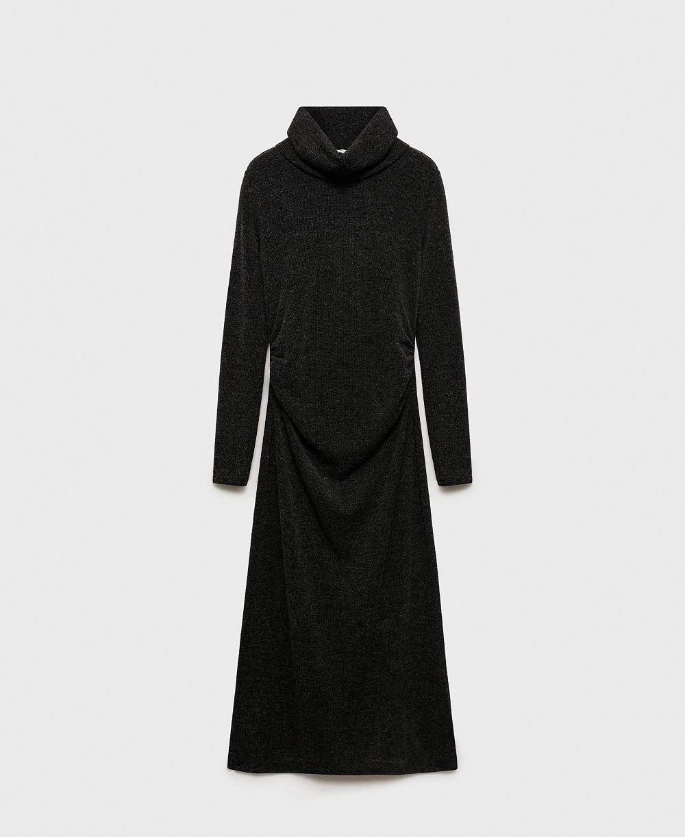 Mango Women's Draped Roll Neck Dress