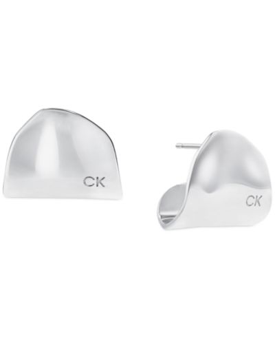 Calvin Klein серьги-подвески из нержавеющей стали Elongated Curved Drop