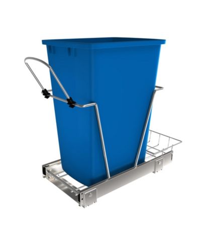 Rev-A-Shelf Выдвижной мусорный контейнер для кухонных шкафов, Blue, RV-12KD-22C-S, 35 qt.