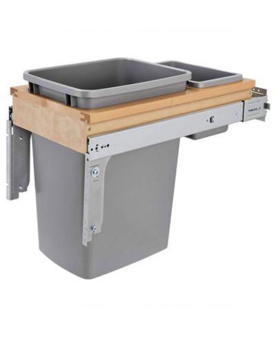 Rev-A-Shelf Pullout Top Mount Trash Can w/ Soft-close, 35 qt., 4WCTM-12BBSCDM1