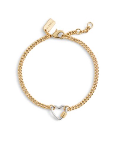Браслет COACH Two-Tone Signature Carabiner Heart Link
