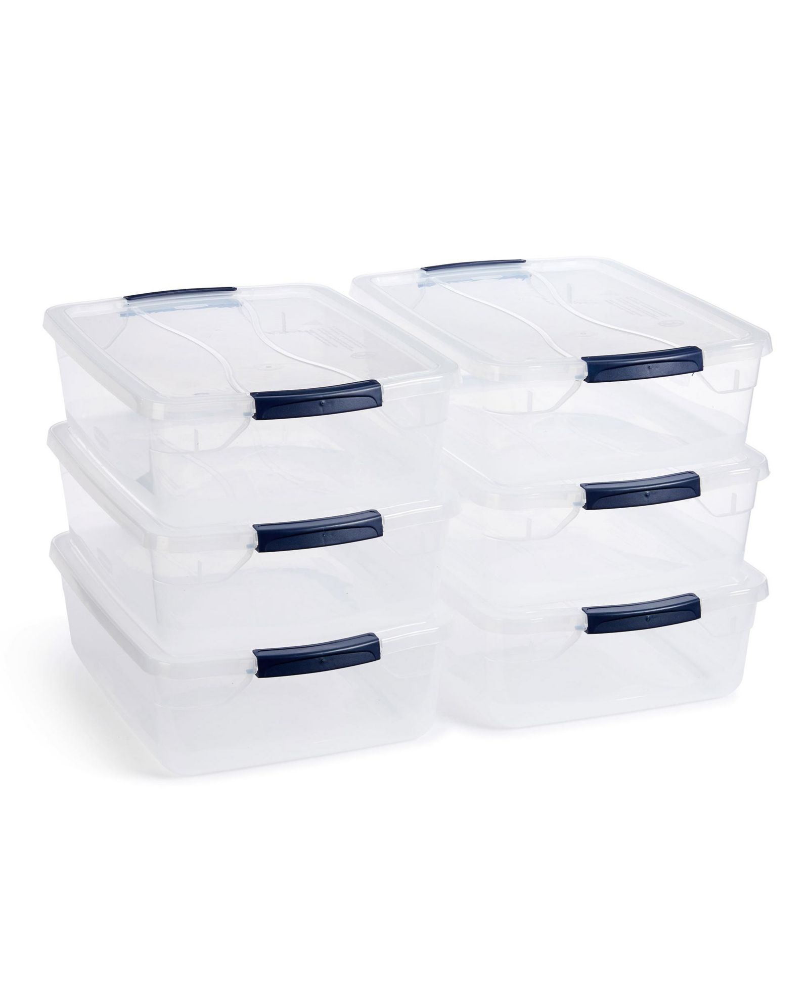Rubbermaid Cleverstore 17 Quart Plastic Storage Tote Container with Lid (6 Pack)