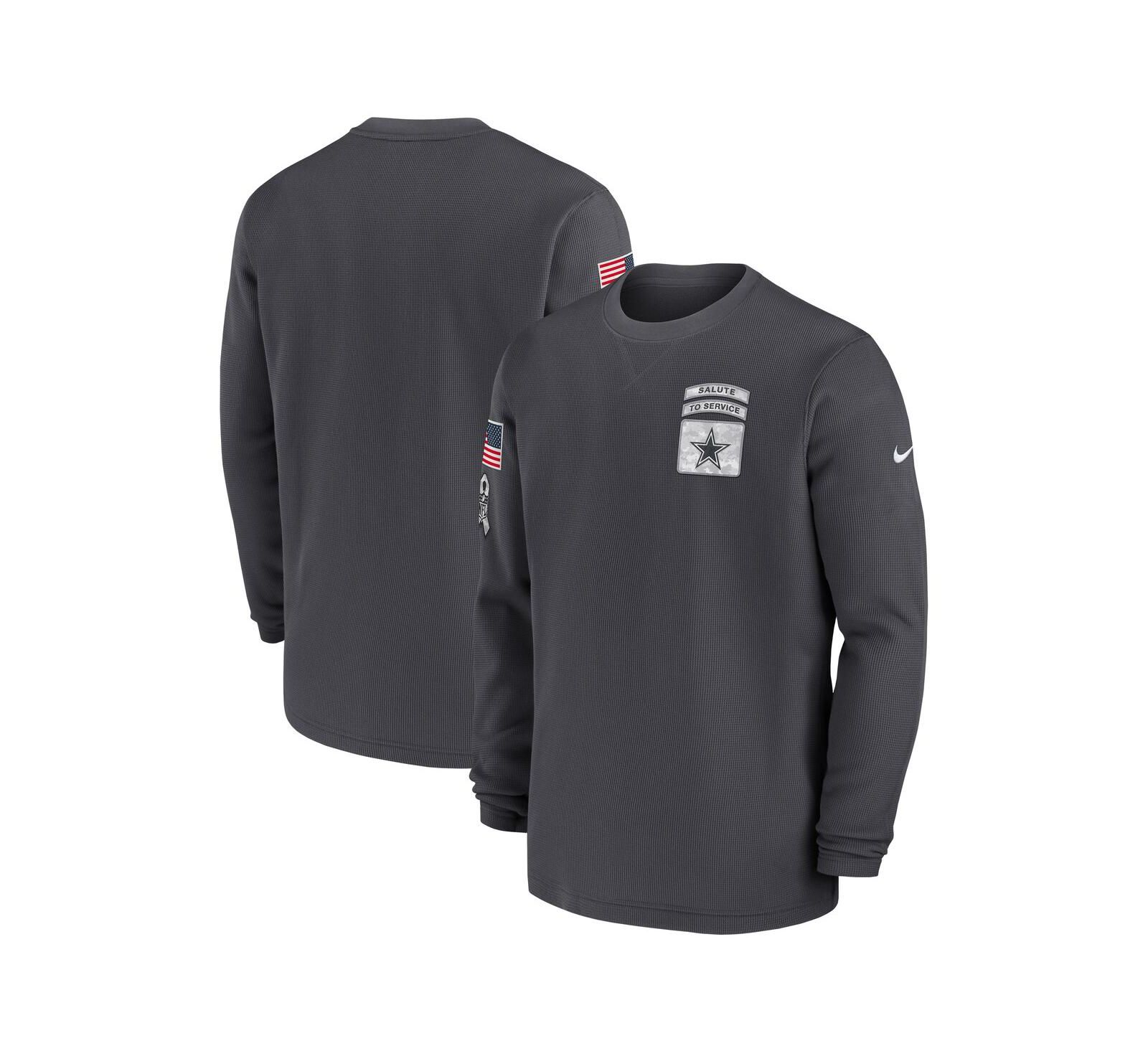 Nike Men's Anthracite Dallas Cowboys 2024 Salute to Service Long Sleeve T-Shirt