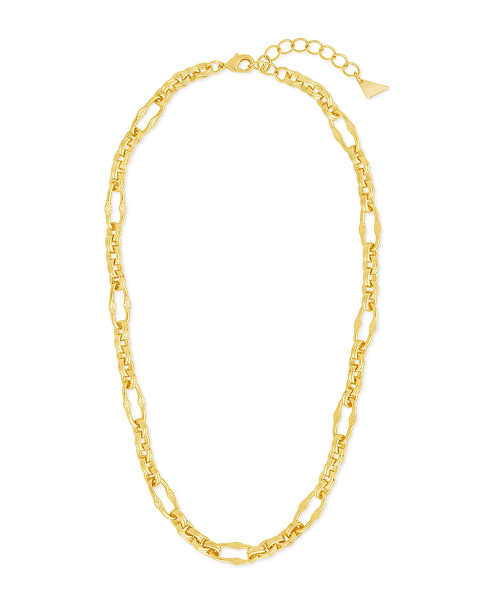 Sterling Forever Tegan Textured Long Link Necklace