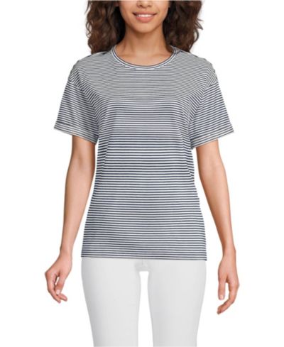 Женская футболка Lands' End Oversized Supima с коротким рукавом
