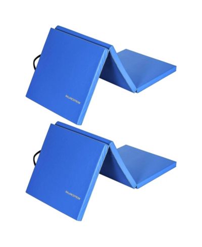 Складной коврик для фитнеса BalanceFrom Fitness GoGym 6x2ft с ручками, синий (2 шт.)