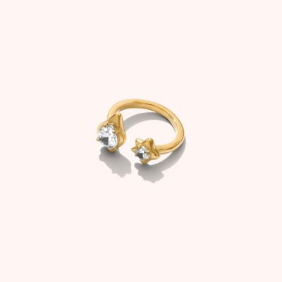 Joey Baby 18K Gold-Plated Luna Adjustable Heart Ring