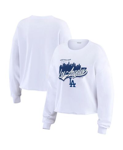 Женская футболка WEAR by Erin Andrews White Los Angeles Dodgers Long Sleeve