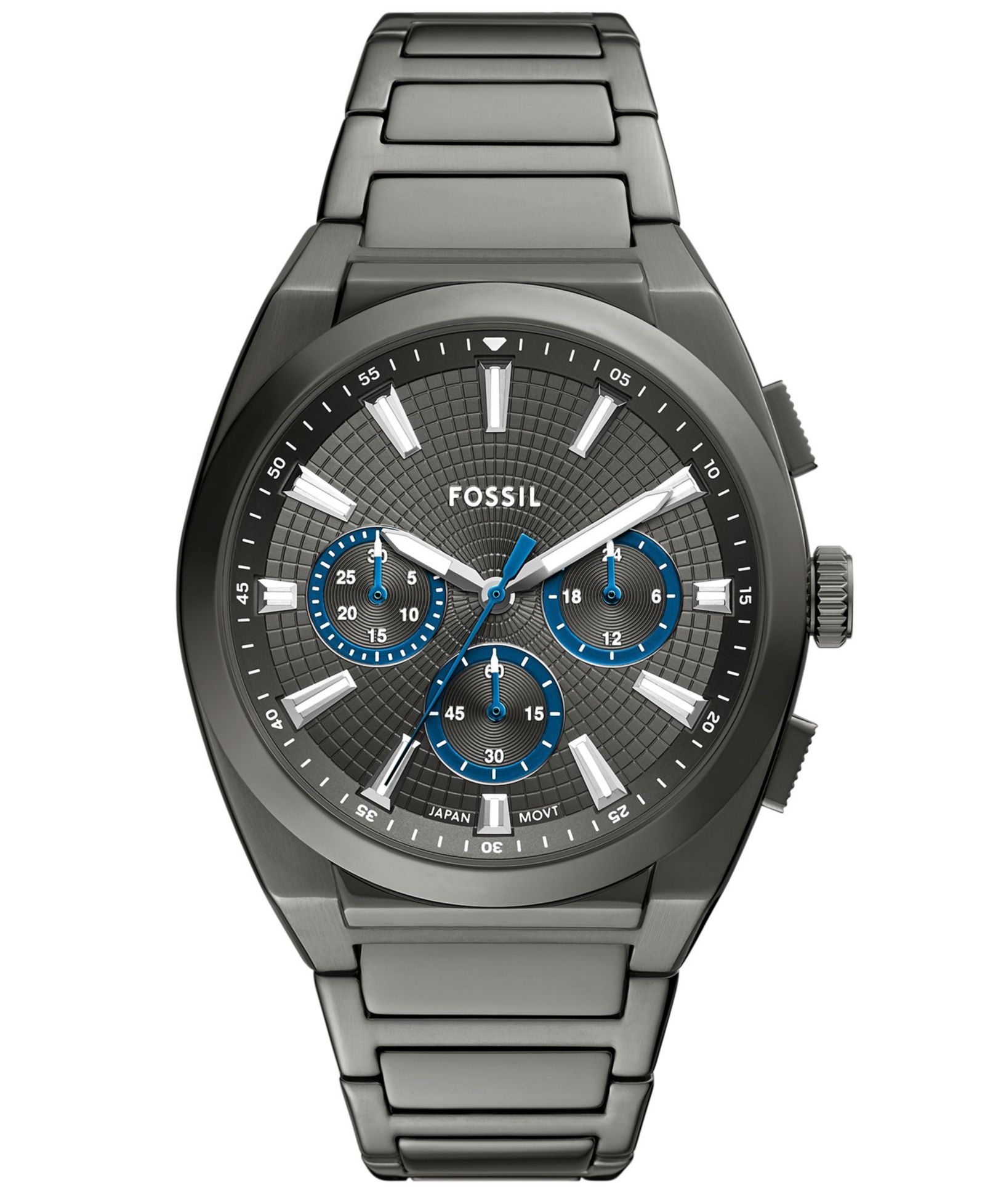 Мужские часы Fossil Everett Chronograph Smoke Stainless Steel, 44mm