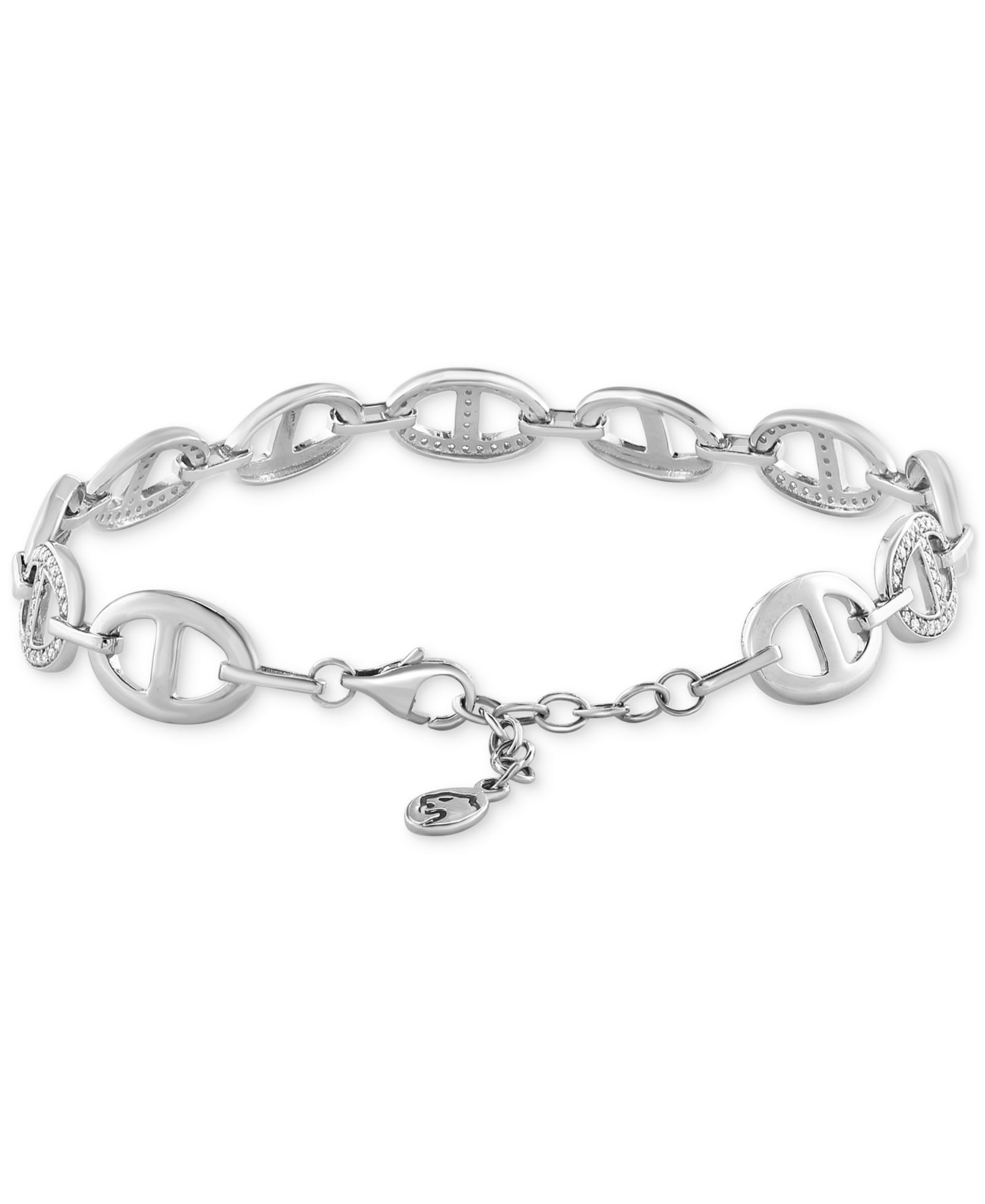 Серьги-подвески EFFY® Diamond Pavé Mariner Link (1/2 ct. t.w.) в Sterling Silver