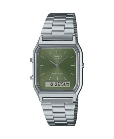 Casio Unisex Silver Tone Stainless Steel Watch, 29.8mm
