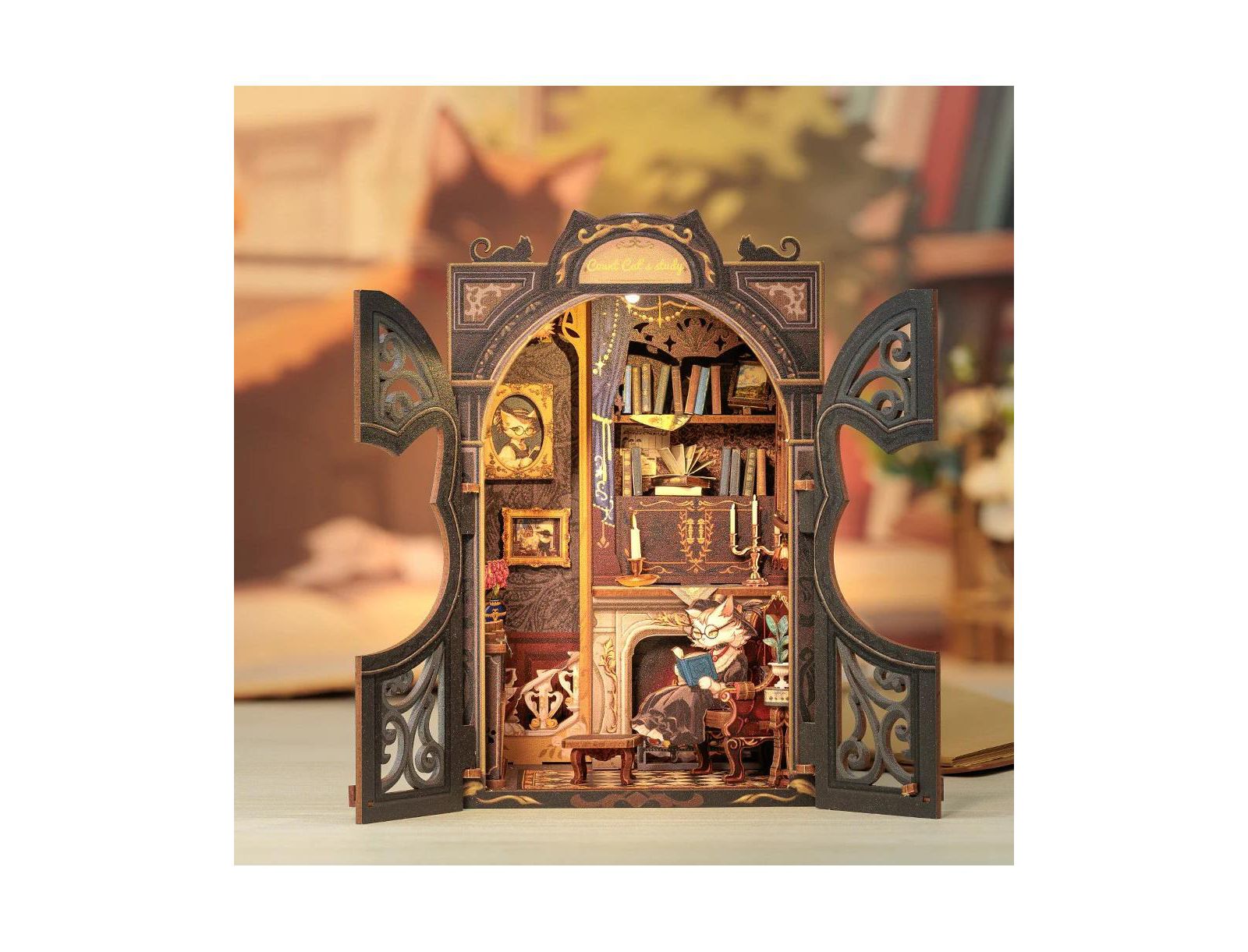 Cutebee DIY набор Book Nook, 3D деревянный пазл миниатюрный дом
