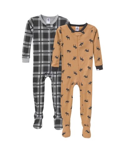 Пижама Gerber для малышей с закрытыми ножками, комплект из 2 шт., Moose