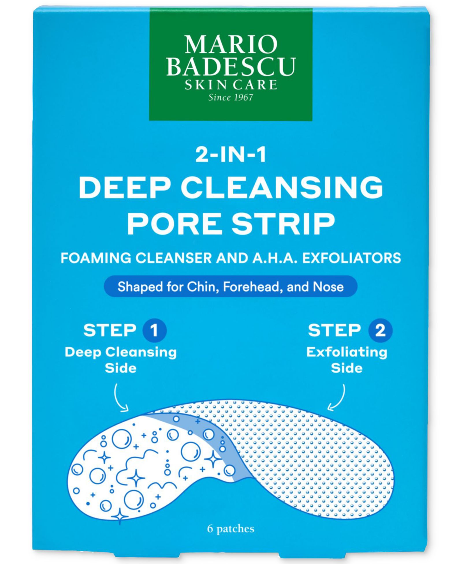 Mario Badescu 2-In-1 Deep Cleansing Pore Strip, 6 шт.